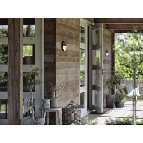 Philips myGarden - Lampada LED a parete per esterni, diametro 21 cm, 2700 K, 6 W, con sensore, antracite 915005193001 (1/4)