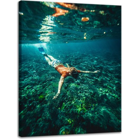 Leinwanddruck „Menschen beim Tauchen im Meer“, 30 x 40 cm