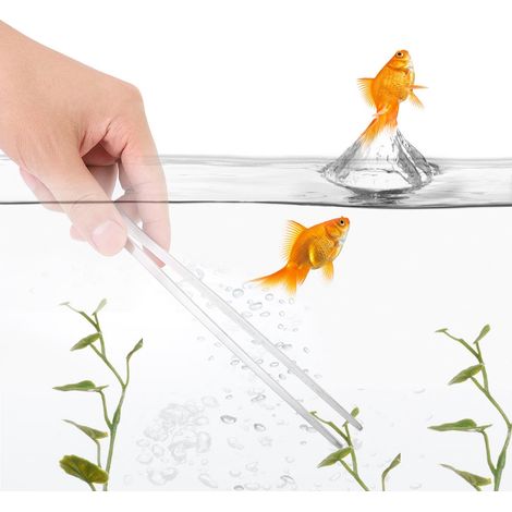 Pince à épiler en acier inoxydable pour aquarium, plantes aquatiques et aquarium (tête droite de 27 cm) (1/5)