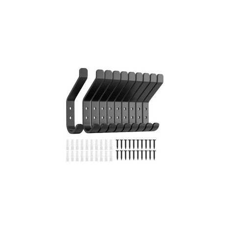 Lot de 10 crochets muraux à visser pour panneaux acoustiques, panneaux muraux, chambre à coucher, salon, salle de bain, pour vestiaire, vestes