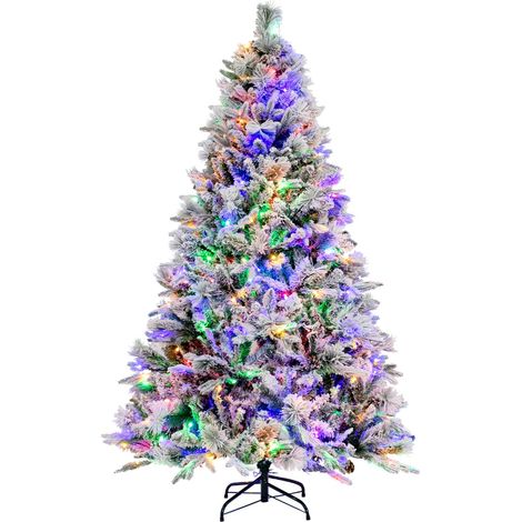 Albero di Natale artificiale con rametti di PE PVC luci LED 8 modalità illuminazione da 180cm (1/4)