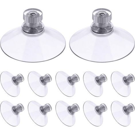 Lot de 30 ventouses transparentes de 41 mm avec filetage et écrous moletés pour fixation sur vitre, voiture, camping et pare-soleil (1/5)
