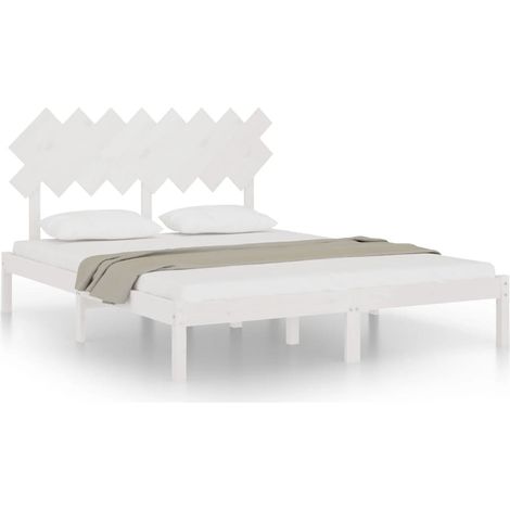 Maison Exclusive - Massivholzbett Weiß 160x200 cm