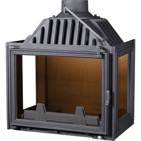 Insert cheminée Carl - noir 13kW vitre à gauche et à droite (1/2)