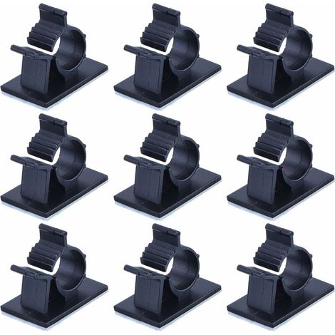 BRAVIX Câbles Adhésifs Réglable Clips de Câble Nylon Porte Fil de Serrage, Noir,100 Pack,