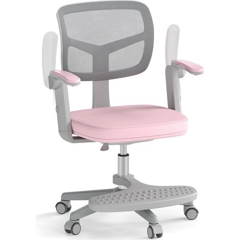 Sedia da scrivania per bambini, altezza regolabile 41-52 cm, rosa