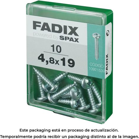 Selbstschneidende Schraube, CR, Zink, 48 x 19 mm, Karton mit 10 Stück. Fadix 85761 (1/3)
