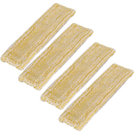 Lot de 4 serpillères de rechange en microfibre pour aspirateur de fenêtre Kärcher WV1WV2WV5, 275 x 70 mm - Élimine efficacement la saleté et les rayures - Jaune