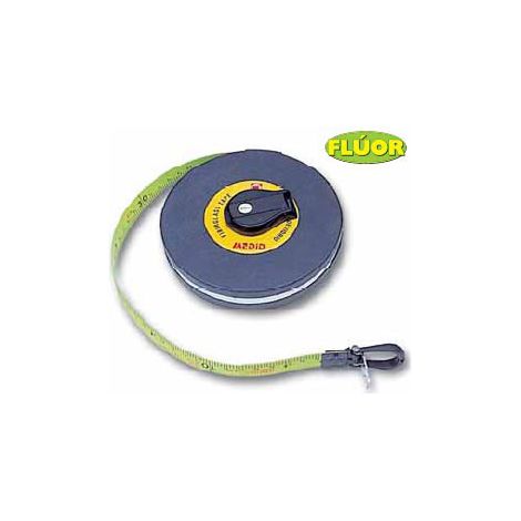 Cinta Metrica 50Mt-15,0Mm Fluorescente Fibra Vidrio Estuche Abs Medid