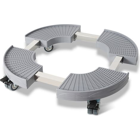 Wolketon Pflanzenroller Rund, Rolluntersetzer Einstellbar Ø38-54cm, Tragkraft 200kg, Grau Blumenroller mit 360° Drehbare Rädern (1/4)