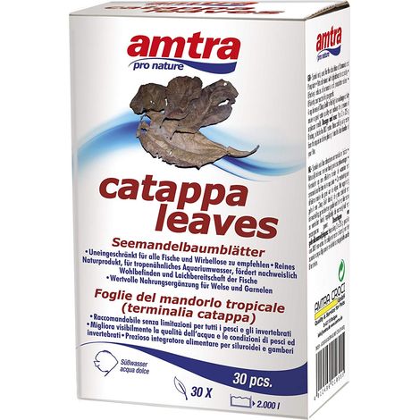 Amtra Pro Nature Catappa Leaves Traitement de l\'eau pour Aquariophilie 30 Pièces