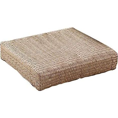 Cojín de suelo de tatami Zafu, cojín de meditación ecológico, cojín plano de paja tejida, 40 cm