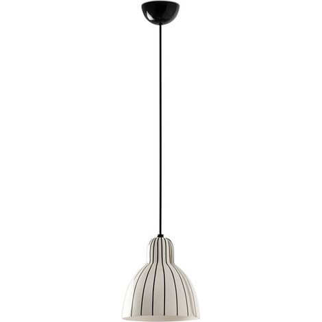 Faro VENICE Lámpara de techo colgante tipo cúpula de 20 cm en blanco y negro brillante (1/2)