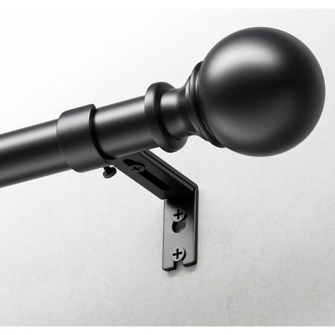 1 - Tringle à Rideaux - Support de Rideau - Extensible 80x120 cm - Installation Murale ou Plafond - Pour Salon et Chambre - Noir (1/5)