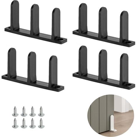 lot de 4 guide de sol pour porte coulissante, plastique, 35 mm (1/5)
