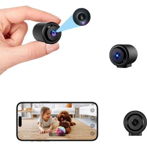 JSSEVN-Cámara espía inalámbrica HD 1080p, cámara de vigilancia secreta WiFi magnética con visión nocturna/detección de movimiento/gran angular/control por aplicación (1/5)