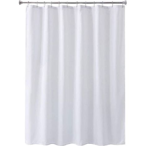 Rideau de douche lavable, blanc, 120 x 200 cm, avec 12 anneaux (1/5)