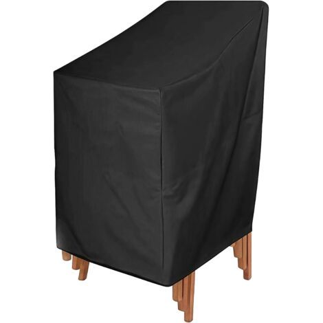 BUNTHAUS Noir  134 x 66 x 63/89 cm，Housse de protection pour chaise de jardin 210D Oxford  Imperméable  Résistante à l'hiver  Anti UV  Empilable  Pour meubles de jardin (1/5)