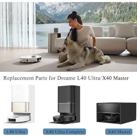 20-teiliges Zubehörset für Dreame X40 Ultra / X40 Ultra Complete / L40 Ultra / X40 Master: 6 Staubbeutel, 1 Hauptbürste, 6 Wischpads, 2 Filter, 4 Seitenbürsten (1/5)