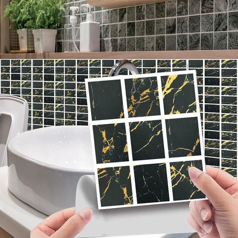 autocollants pour carrelage muraux en mosaïque imperméable à décoller et à coller adaptés à la cuisine 10x10 cm 20 Pvc (1/5)