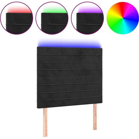 Maison Exclusive - Cabecero con luces LED terciopelo negro 80x5x1 (1/5)
