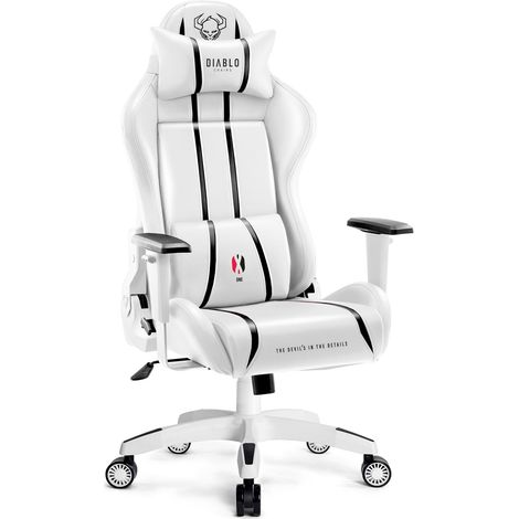 Diablo X-One 2.0 Gaming Stuhl Computerstuhl ergonomischer Bürostuhl Gamer Chair Schreibtischstuhl Weiß - King Size
