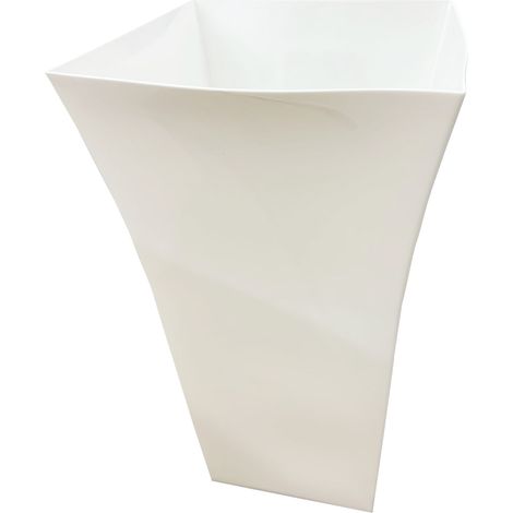 4 x Black Milano Tall Plastic Shiny Gloss Planters