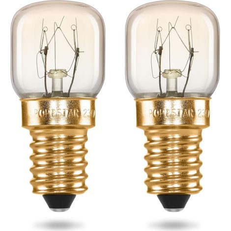 Ampoule four E14 40W résistante chaleur 300°C blanc chaud 2700K pour électroménager et sauna lot de 2 (1/5)