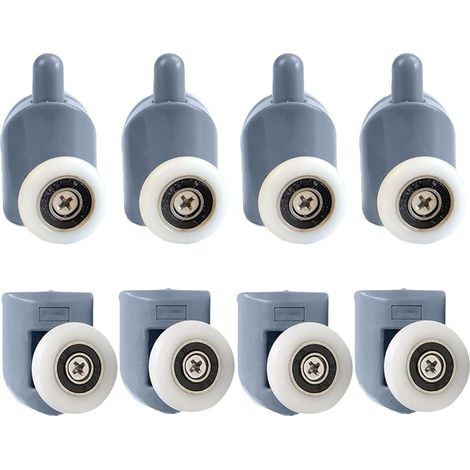 Roulette Porte Coulissante Douche 8 Pièces Rouleaux de porte de douche Roulettes pour Porte de Douche Porte Coulissante de 23 mm pour Porte Douche Salle de Bain (Supérieures et Inférieures) (1/5)
