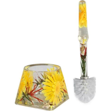 Porte-balai Carré Pour Salle De Bain Décoration Fleurs Jaunes Meubles De Salle De Bain
