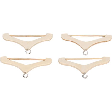 Lot de 4 cintres miniatures style vintage à l'échelle 1/12, en bois, pour maison de poupée miniature et micro-paysage. (1/5)