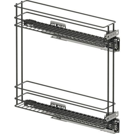 Vauth-Sagel VS SUB Slim Drahtkorb Classic - Rack Unterschrankauszug für KB 150mm - Korbablage aus Stahldraht, Stahl lava (1/4)