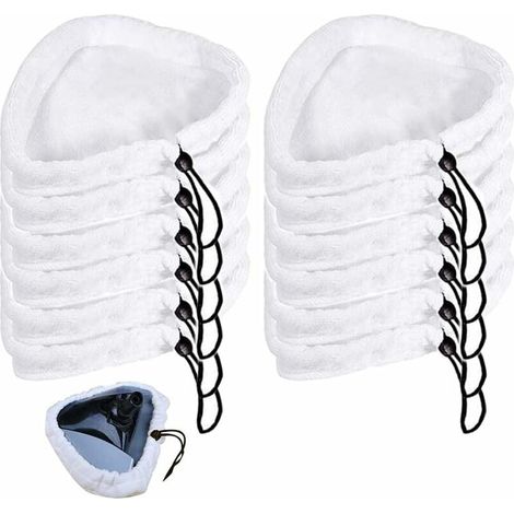 Paños de limpieza, paquete de 12 almohadillas triangulares para trapeador de vapor, almohadillas de limpieza universales de microfibra, trapeadores lavables con otras piezas de repuesto compatibles pa (1/4)