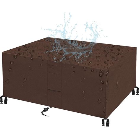 Housse de protection pour mobilier de jardin, bâche haute performance 420D, imperméable, coupe-vent, respirante, anti-poussière et résistante aux UV, marron 90 x 90 x 40 cm (1/5)