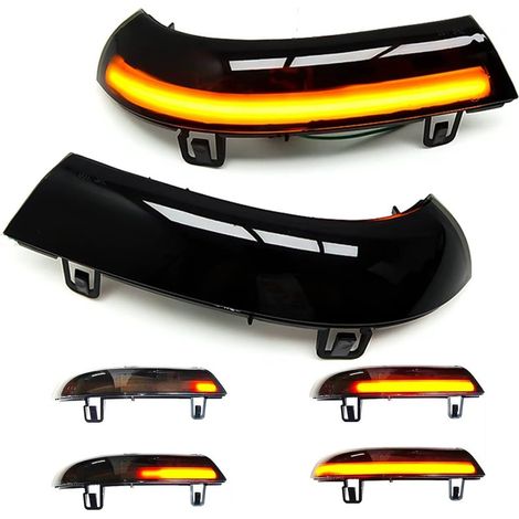 2x Clignotants rétroviseurs LED Défilants VW Golf 5/GTI, Jetta, Passat, Eos - Version NOIRE dynamique