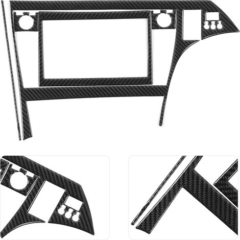 Lot 7 panneaux décoratifs fibre carbone adhésifs pour intérieur Toyota Prius 2012-2015 conduite à droite, protection garniture tableau de bord, style sport. (1/5)