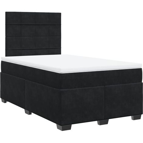 Maison Exclusive - Giroletto a Molle con Materasso Nero 120x190 cm in Velluto (1/5)