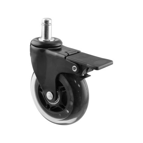 Schwarze Lenkrolle mit Bremse – 75 mm/50 kg, INTHER. (1/5)