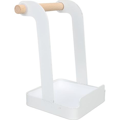 Support de couvercles de casseroles multifonctionnel antidérapant pour casseroles en fer et bois, support pour ustensiles de cuisine, spatule, organisateur de cuisine blanc (1/5)