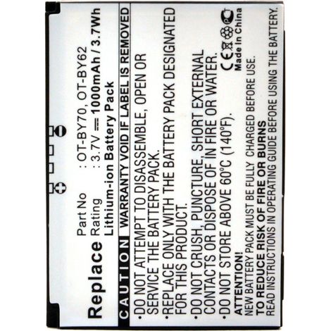 NX - Batterie téléphone, smartphone, GSM pour Alcatel 3.7V 1000mAh - CAB3170000C1OT-BY6 (1/4)