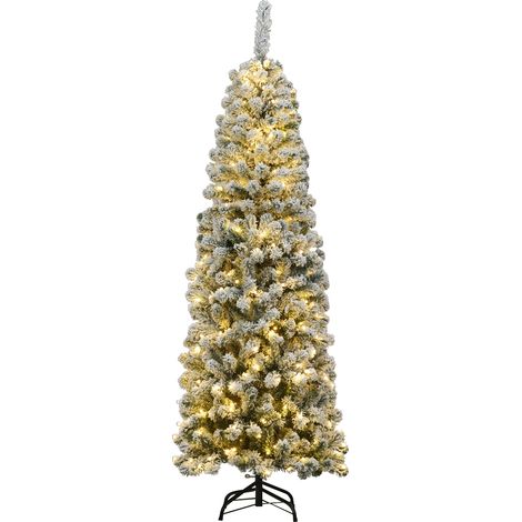 Albero di Natale 180cm con 250 luci LED calde Abete artificiale innevato illuminato (1/4)