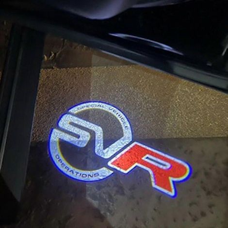 Lot de 2 emblèmes lumineux avec logo SVR pour Land Rover, Range Rover, Discovery Sport, SVR, Freelander, Defender, éclairage de porte de voiture (1/5)