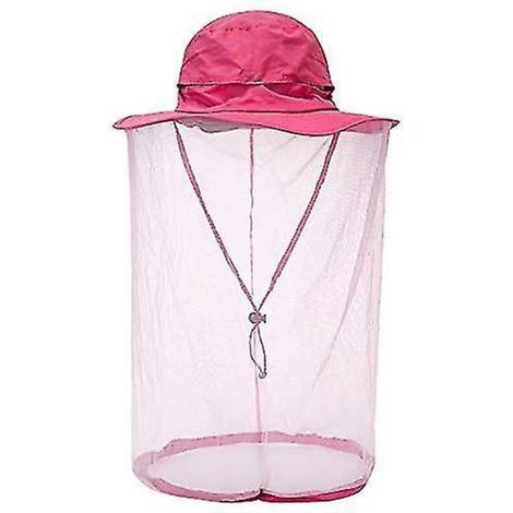Chapeau à voile d'apiculteur, bonnet en filet, casquette d'apiculteur, rose rouge (1/5)
