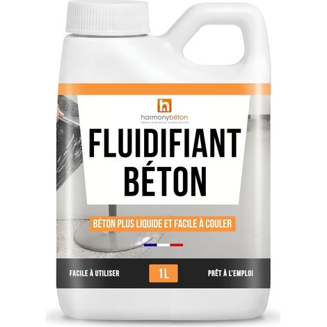 Fluidifiant pour béton 1 L – Adjuvant liquide pour fluidité améliorée – Réduction de l'eau de gâchage – Compatible avec tous types de béton – Harmony Beton