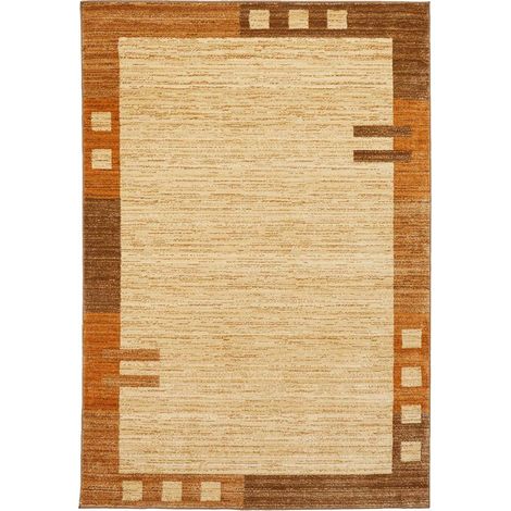 Tapis salon et chambre 120x180 beige rectangle tissé motif simple CHOBAY 1 (1/5)