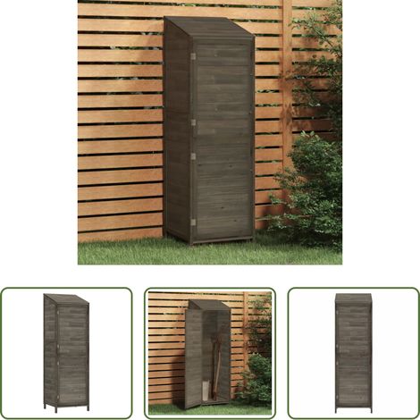 vidaXL Tanne - Geräteschuppen Anthrazit 55x52x174,5 cm Massivholz Tanne (1/5)