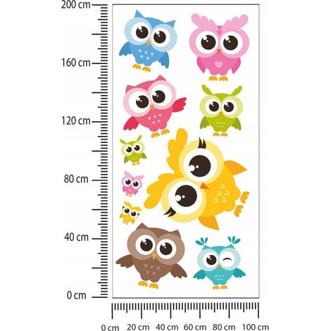 Adesivi per bambini Gufi colorati 100x200cm (1/2)