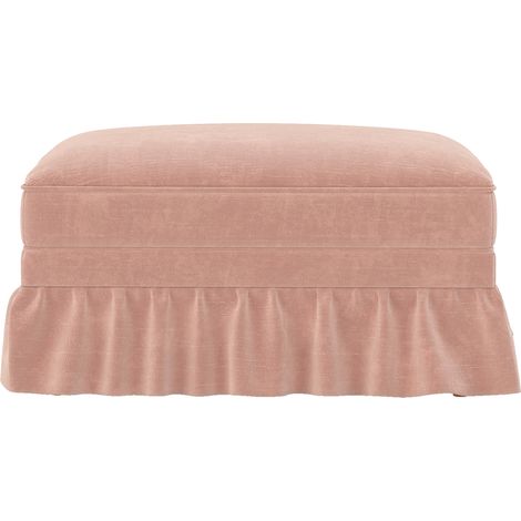 Puf tapizado de chenilla rosa 90 x 56,6 x 49 cm (1/5)