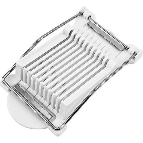 Affettatrice per carne, formaggi a pasta molle e frutta, con filo in acciaio inox, taglia 10 fette (bianca) (1/5)