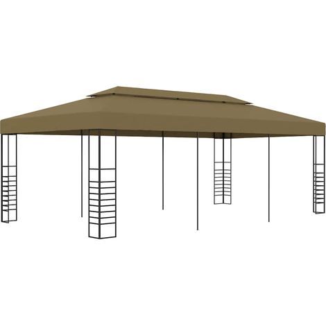 Gartenpavillon 6x3x2,7 m Taupe 180 g/m²